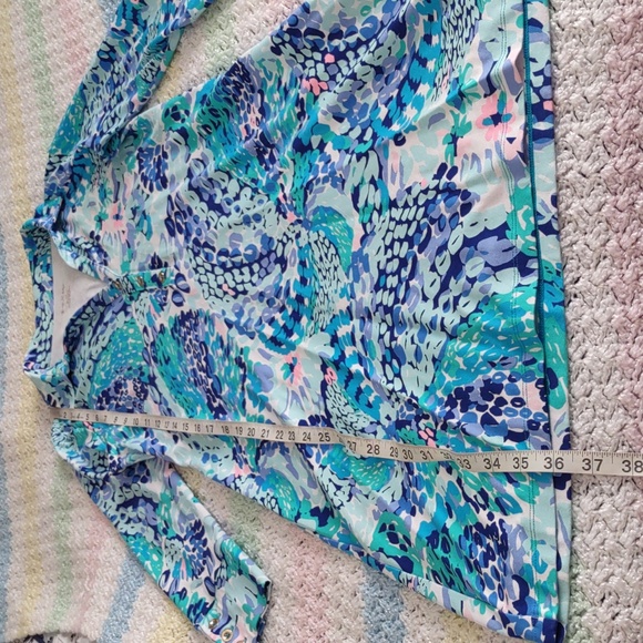 Lilly Pulitzer Medium Ansley Polo Dress Turquoise Oasis Wave After Wave - Picture 4 of 16